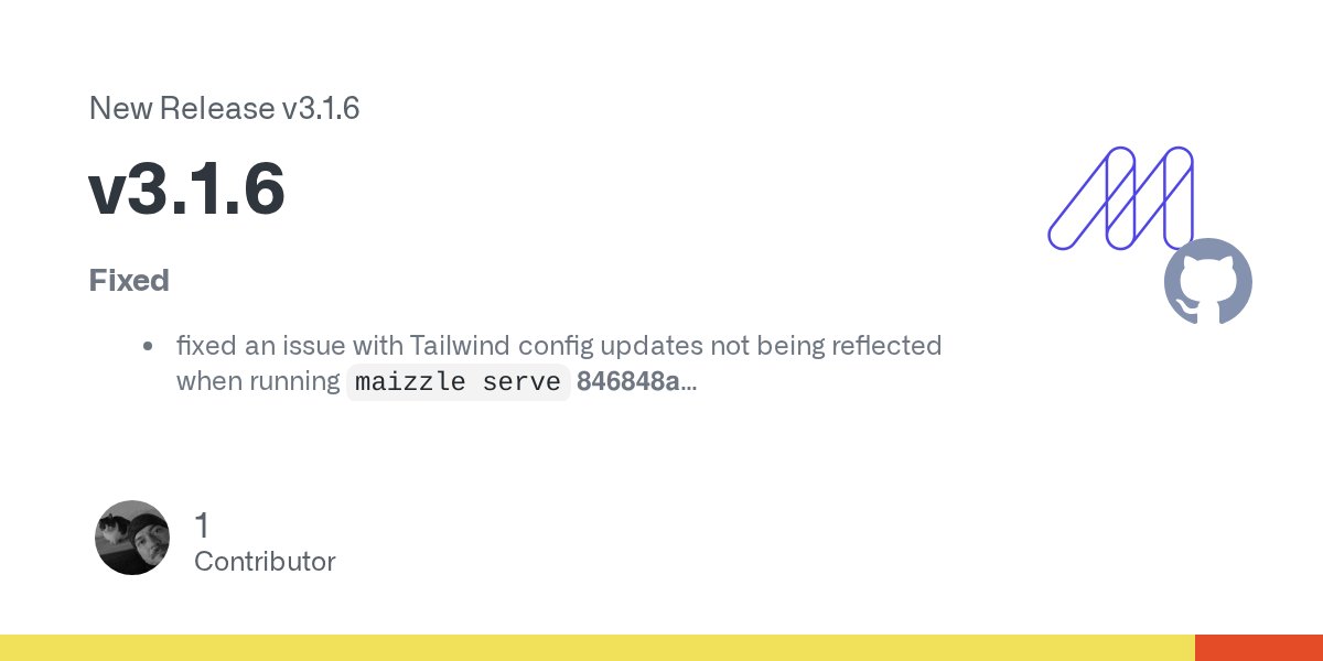 maizzlejs's tweet card. Fixed fixed an issue with Tailwind config updates not being reflected when running maizzle serve 846848a PostHTML options that you define in build.posthtml.options in your config.js are now proper...