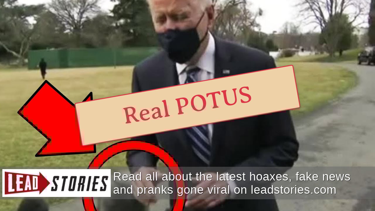 LeadStoriesCom's tweet card. Does this video show a "green screen fail" that proves Joe Biden was deceptively edited into video of a quick...