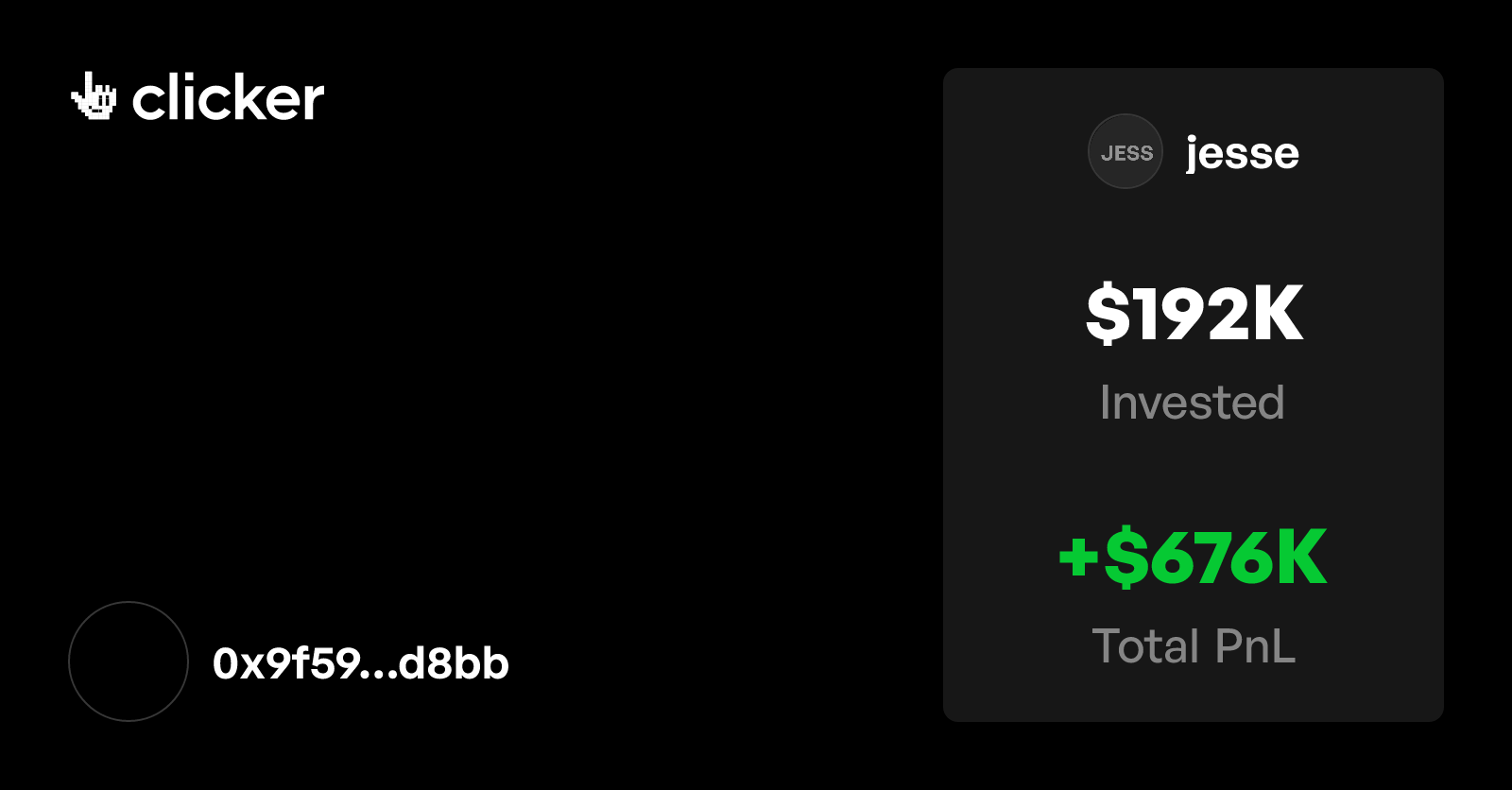 kyle's tweet card. See 0x9f59…d8bb’s jesse trade comments, PnL, and other metrics.