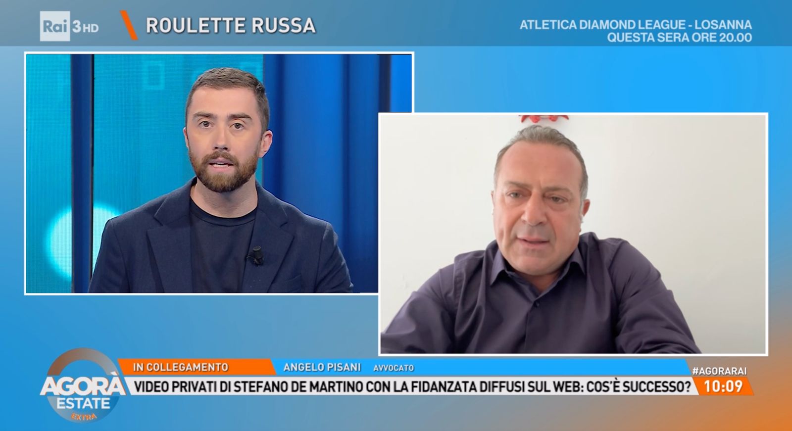 LaPresse_news's tweet card. Angelo Pisani intervistato da Marco Carrara ad 'Agorà Estate' 