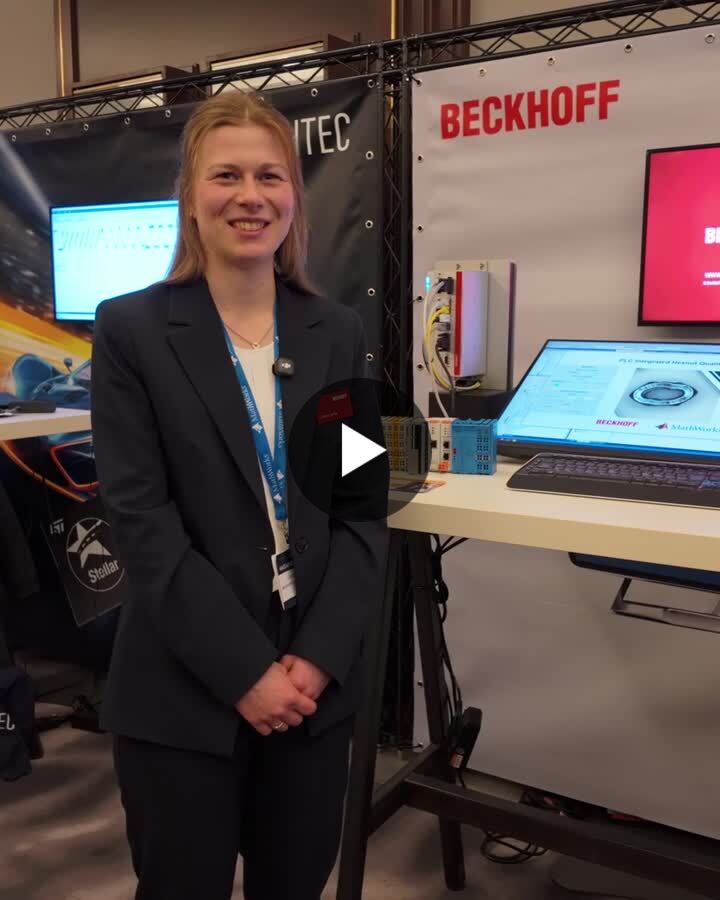 stephanvanbeek's tweet card. 🎥 MATLAB EXPO Germany – Beckhoff Demo in Action! At the MATLAB EXPO in Munich, Beckhoff demonstrated an impressive example of how Simulink and TwinCAT work hand in hand. Caroline Junker from...