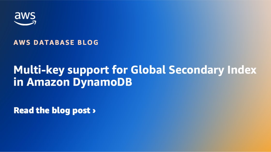 __Koy__'s tweet card. Amazon DynamoDB has announced support for up to 8 attributes in composite keys for Global Secondary Indexes (GSIs). Now, you can specify up to four partition keys and four sort keys to identify items...