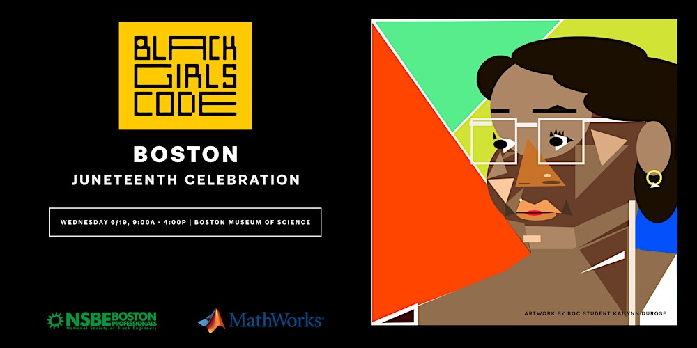 tomargaurav's tweet card. Come celebrate Juneteenth with Black Girls Code, MathWorks, and NSBE Boston!