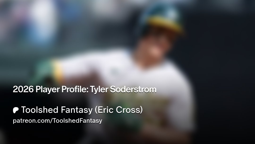 EricCrossMLB's tweet card. Get more from Toolshed Fantasy (Eric Cross) on Patreon