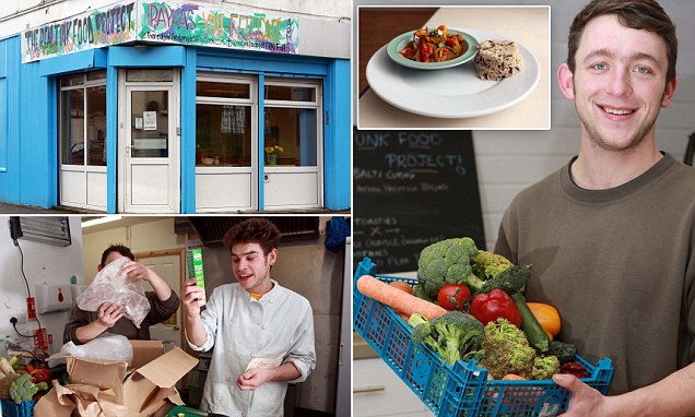 Rubylicious2010's tweet card. The Real Junkfood Project, pictured, has opened its doors in Leeds, West Yorkshire - and only serves meals created from foods destined for the bin.