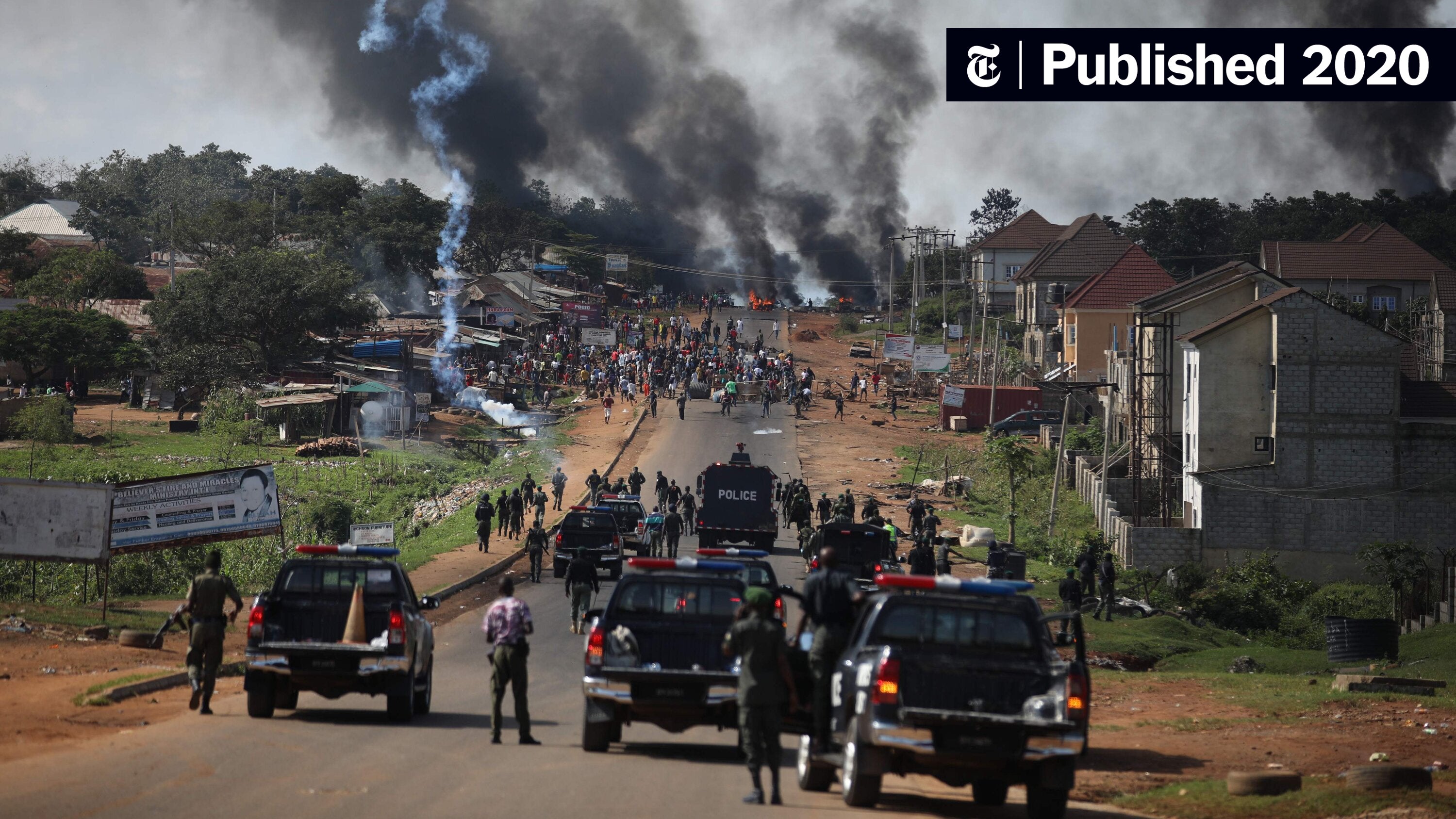 nytimesworld's tweet card. The toll was unclear, but witnesses said several people were shot during demonstrations against police brutality in Lagos. The governor said “miscreants” had hijacked mostly peaceful protests.