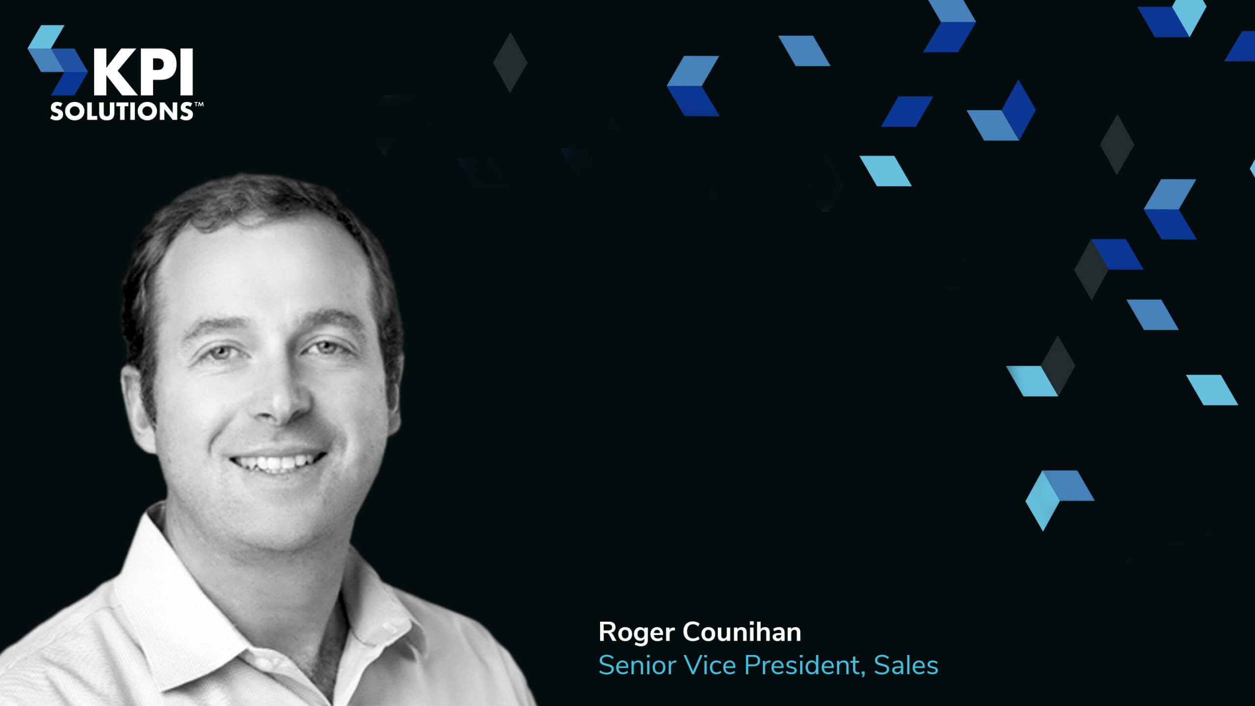 KPI_solutions_'s tweet card. KPI Solutions announced that Roger Counihan has joined the company as Senior Vice President, Sales.