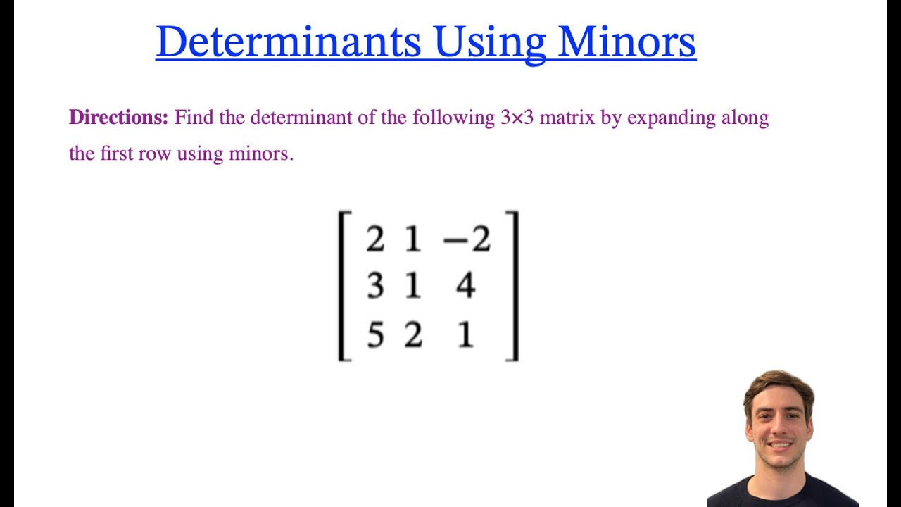TheMathGoat's tweet card. Math Matrix: Find the Determinant of a 3x3 Matrix Using Minors...