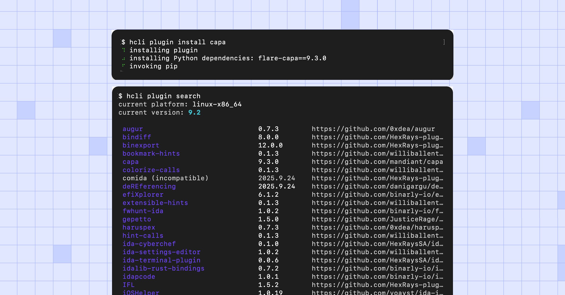 williballenthin's tweet card. Meet the new IDA Plugin Manager - a modern, self-service ecosystem that makes extending IDA as simple as inputting a few key commands.