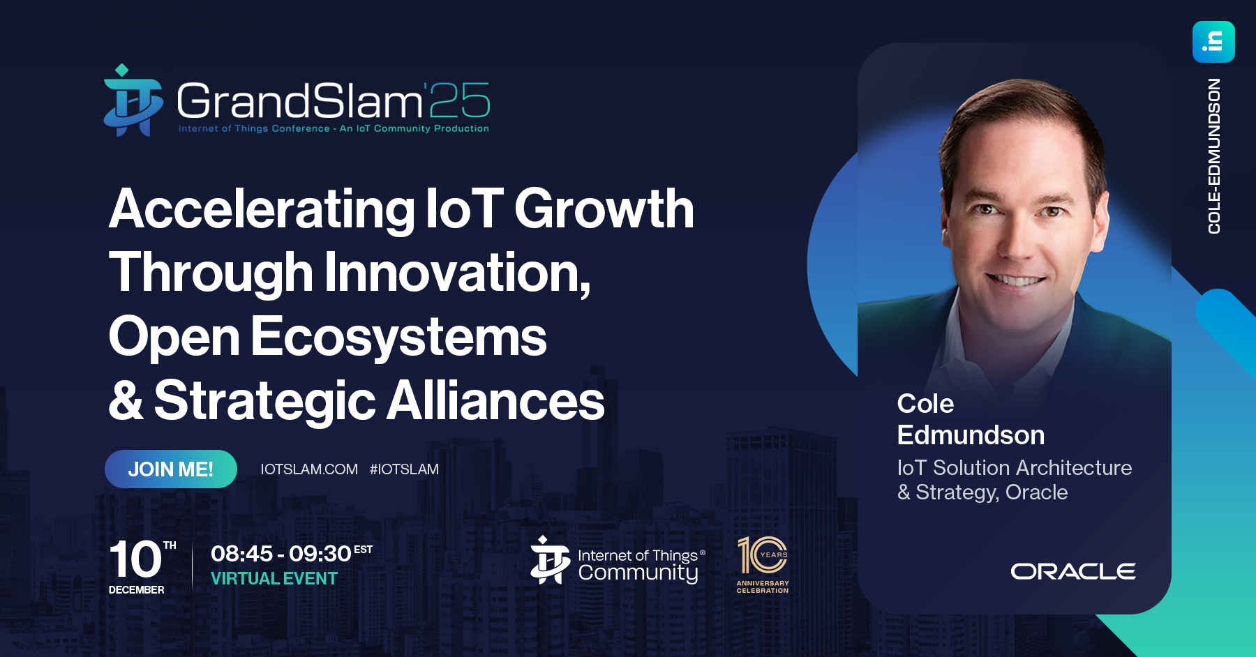 charliebakerjr's tweet card. Join the Internet of Things community and participate in the IOT Slam Conferences. The IoT Community is the world’s largest CxO community of senior business leaders and IoT practitioners.