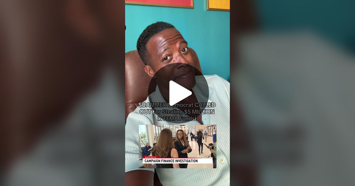 ColdblodedChrit's tweet card. 424 likes, 8 comments. “SCAMMER Democrat CALLED OUT For Stealing $5 MILLION In FEMA Funds!”