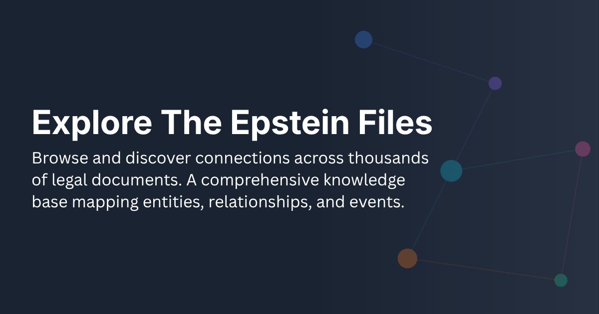 BlivvyBenson's tweet card. Free, open-access platform making the released Epstein files searchable and accessible. Explore documents, entities, relationships, and timelines with AI-powered analysis.