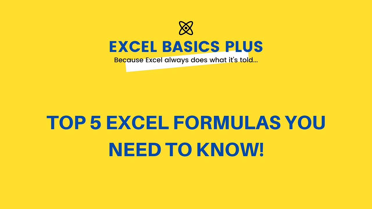 BasicsExcel's tweet card. Top 5 Excel Formulas You Need to Know - Excel Basics Plus