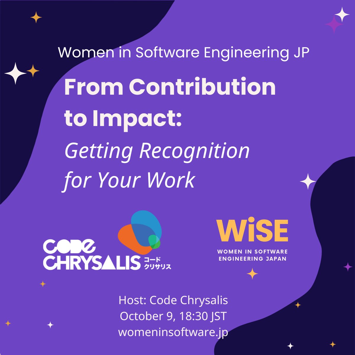 ross_ferrandino's tweet card. # ✨ From Contribution to Impact: Getting Recognition for Your Work We are excited to host our next in-person event at Code Chrysalis! WiSE JP is focused on empowering diverse women in Japan to...