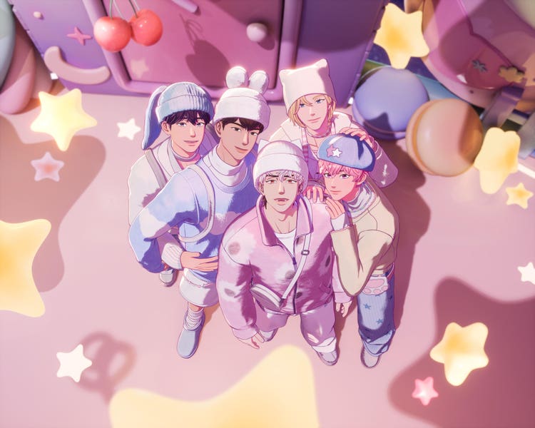 HelixPublicity's tweet card. K-pop virtual group PLAVE collaborated with Sanrio for their digital single album, "PLBBUU." The members have created PLAVExSanrio merchandise specifically for the album.