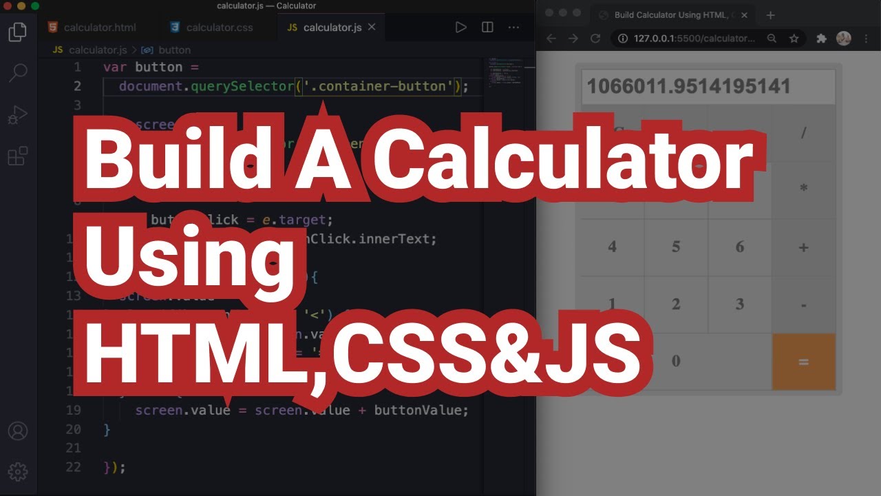 KelasCoding's tweet card. Build Calculator Using HTML CSS and JAVASCRIPT || KELAS CODING