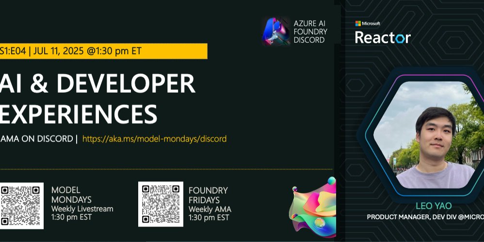 nitya's tweet card. How to streamline the AI developer journey from model selection to deployment using AI Toolkit and Azure AI Foundry extensions for VS Code