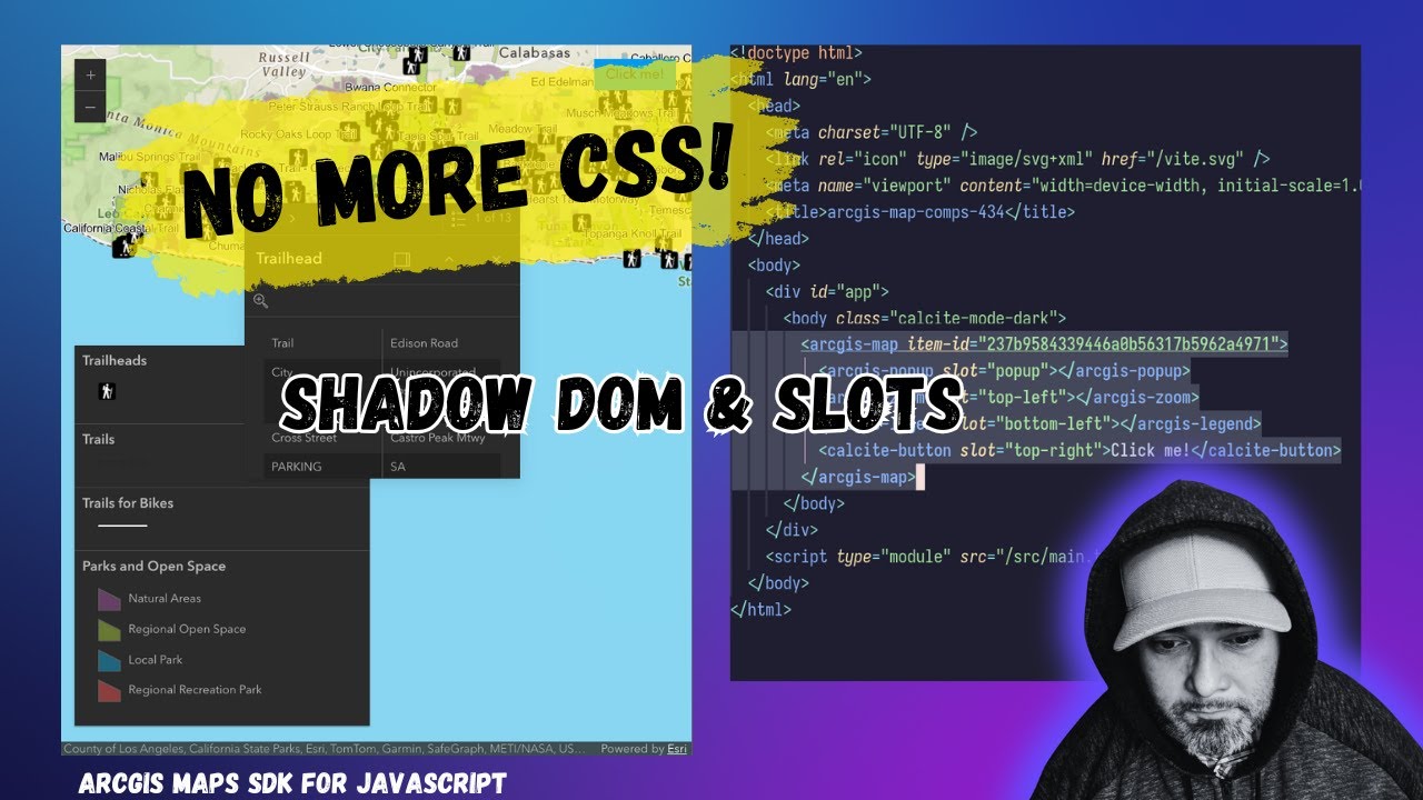 odoenet's tweet card. Shadow DOM, Slots, No CSS! ArcGIS JS SDK 4.34 Map Components Update