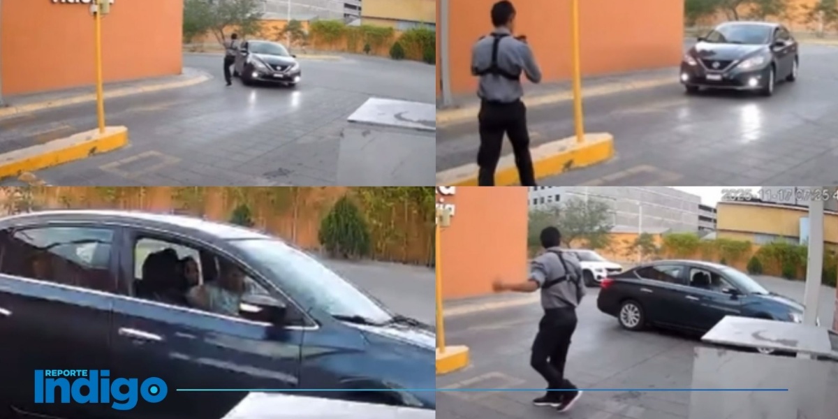 Reporte_Indigo's tweet card. El hecho, que quedó grabado en las cámaras de seguridad de la caseta de vigilancia, se registró en la colonia Centrika Victoria