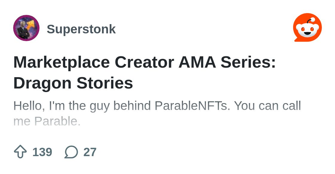 ParableNFTs's tweet card. Explore this post and more from the Superstonk community