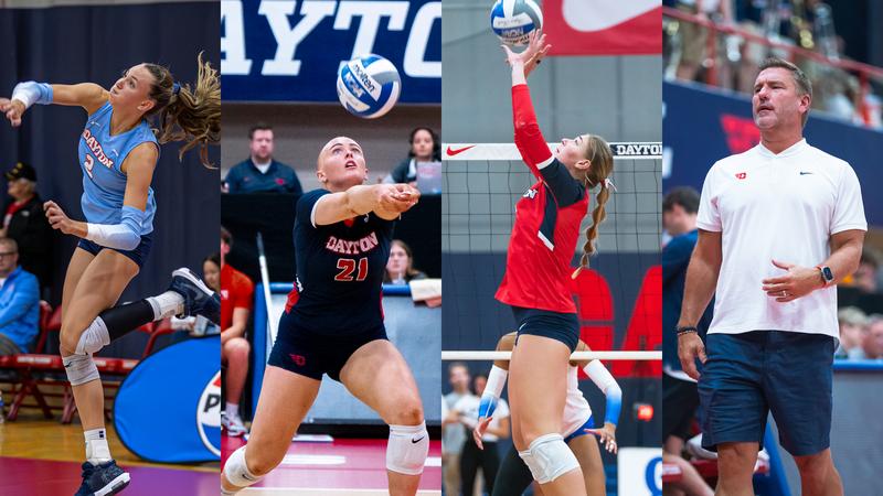 DaytonVB's tweet card. The Flyers Earned A Total Of 13 Conference Honors