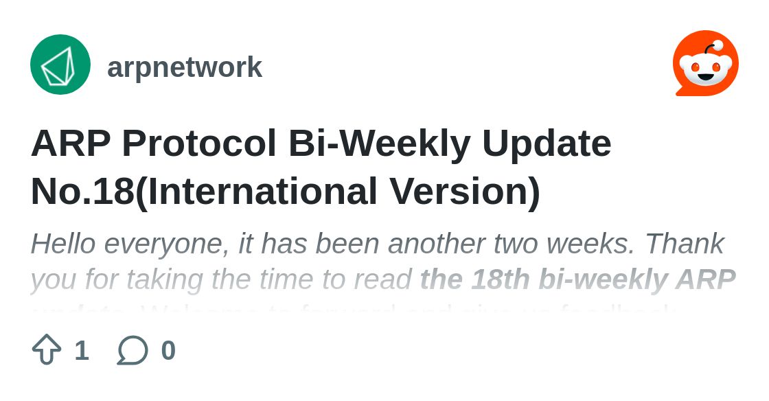 arp_network's tweet card. Explore this post and more from the arpnetwork community