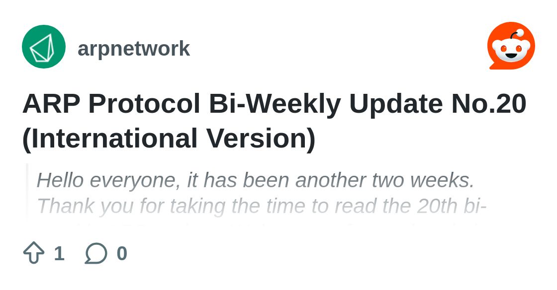 arp_network's tweet card. Explore this post and more from the arpnetwork community