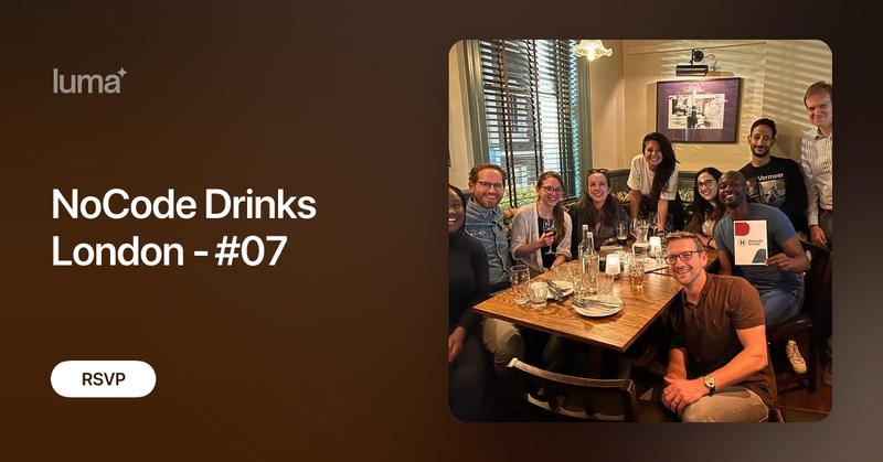 UberVero's tweet card. 🎉 Join us for NoCode Drinks #07 in London! 🎉 NoCode Drinks is excited to return with its seventh event in London, hosted at The Crown & Two Chairmen on…