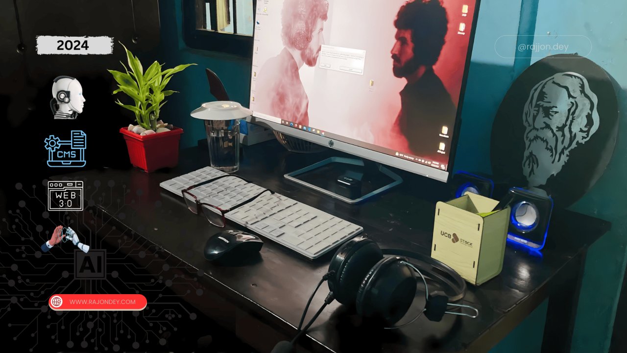 rajjon_dey's tweet card. Before we dive into the year's highlights, test your knowledge: Which AI tool revolutionized code generation in 2024? What percentage of websites adopted PWAs by the end of 2024? Which major tech...