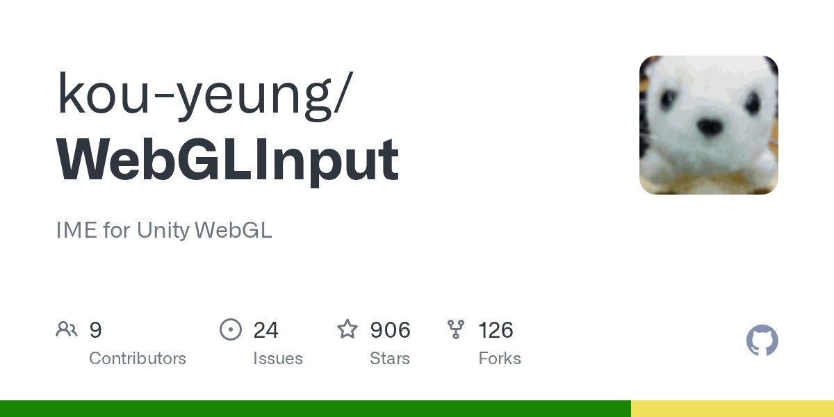 kou_yeung's tweet card. IME for Unity WebGL. Contribute to kou-yeung/WebGLInput development by creating an account on GitHub.