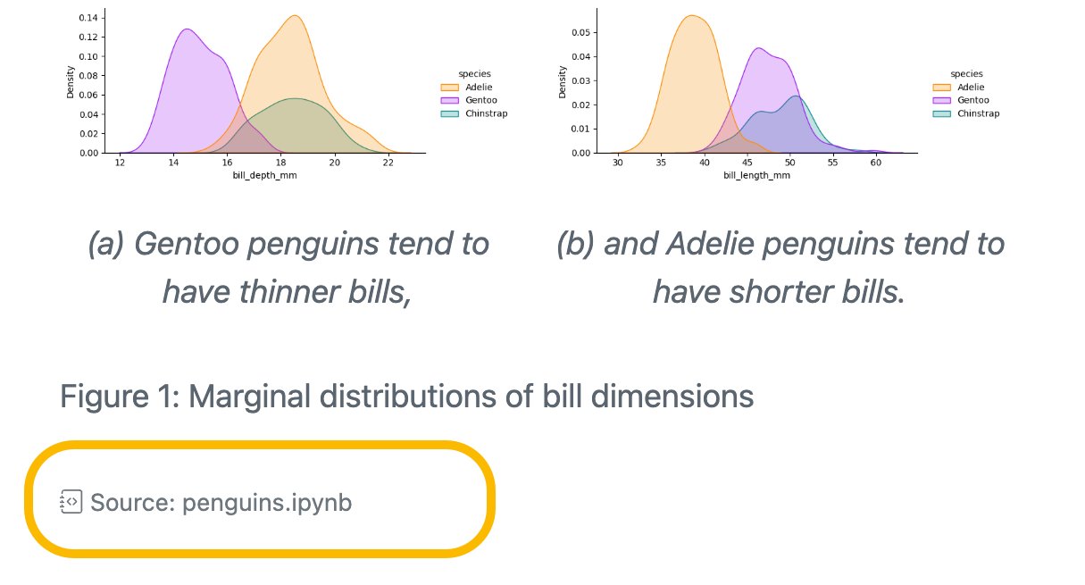 quarto_pub's tweet card. Quarto 1.3 adds support for embedding cells from a Jupyter Notebook into a Quarto document via an embed shortcode. In HTML documents, links are automatically added that point to a rendered version of...
