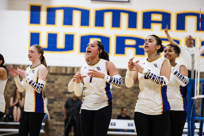 ICS_VB's tweet card. On Thursday night at Dave Frazier Memorial Gym, the Immanuel Christian Warriors battled past the Deming (NM) Wildcats in a four-set thriller, taking the match 25–20, 25–17, 24–26, 26–24. The win...