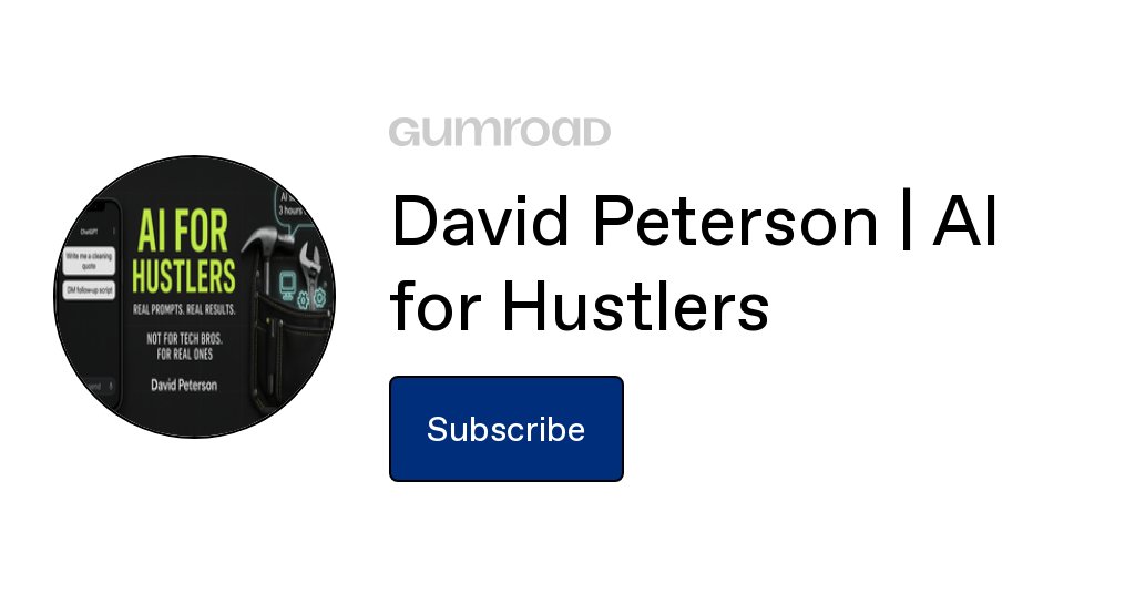 sirdavepeterson's tweet card. Helping real-world hustlers use ChatGPT to save time, get leads & look pro. No fluff. Just tools. 📍 Houston | 🔗 Referrals open
