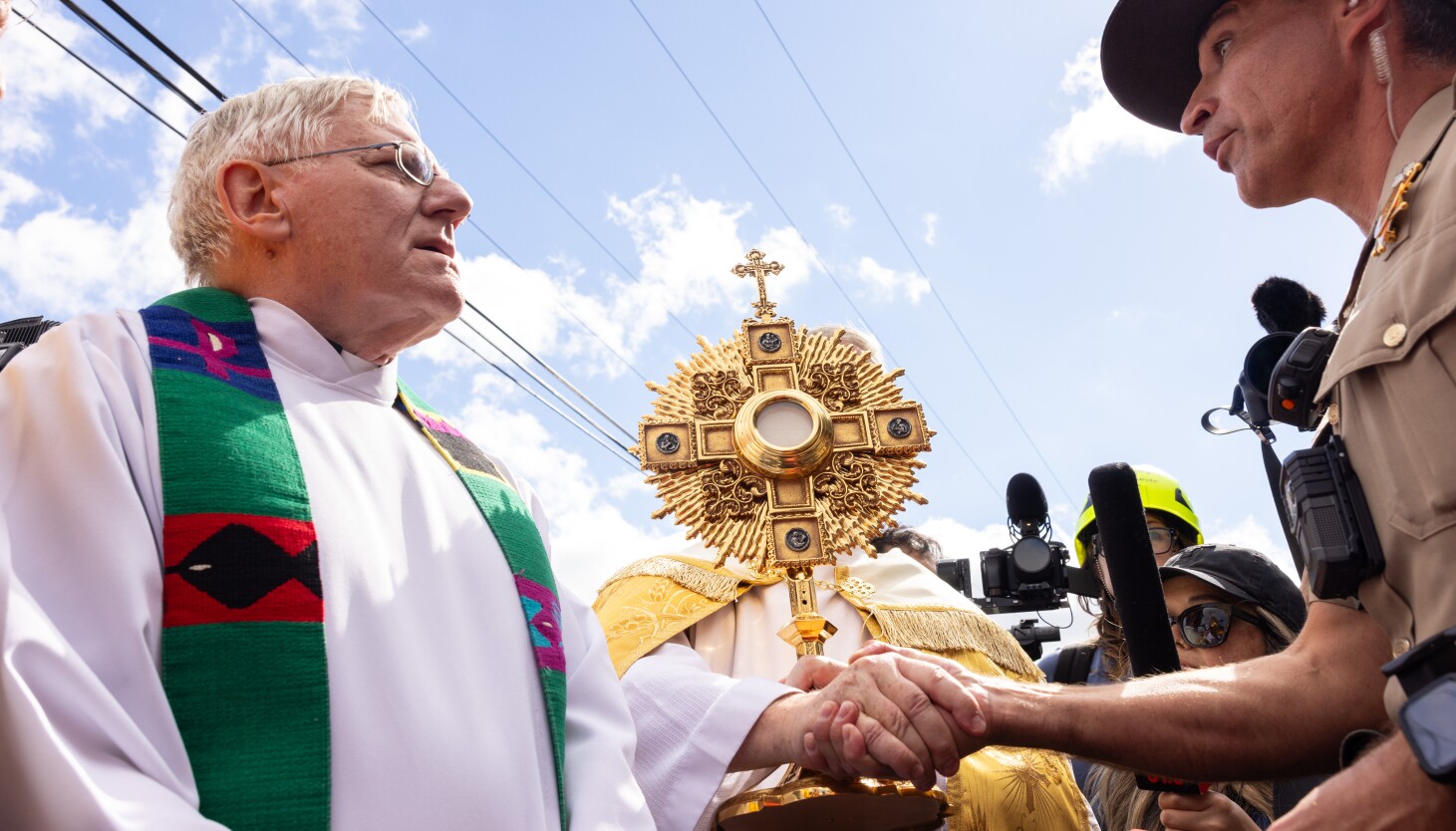 briangpaulson's tweet card. Hundreds of people joined a delegation of Catholic priests and nuns marching to the Broadview ICE facility to offer Communion, but they were turned away with no reason given.