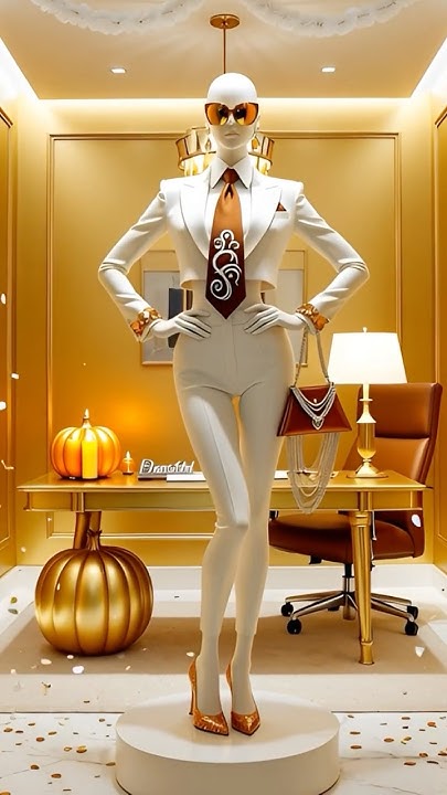 NinaUnrated's tweet card. Hollywood Power Suit: White Cropped Blazer, Amber Chains & Office...