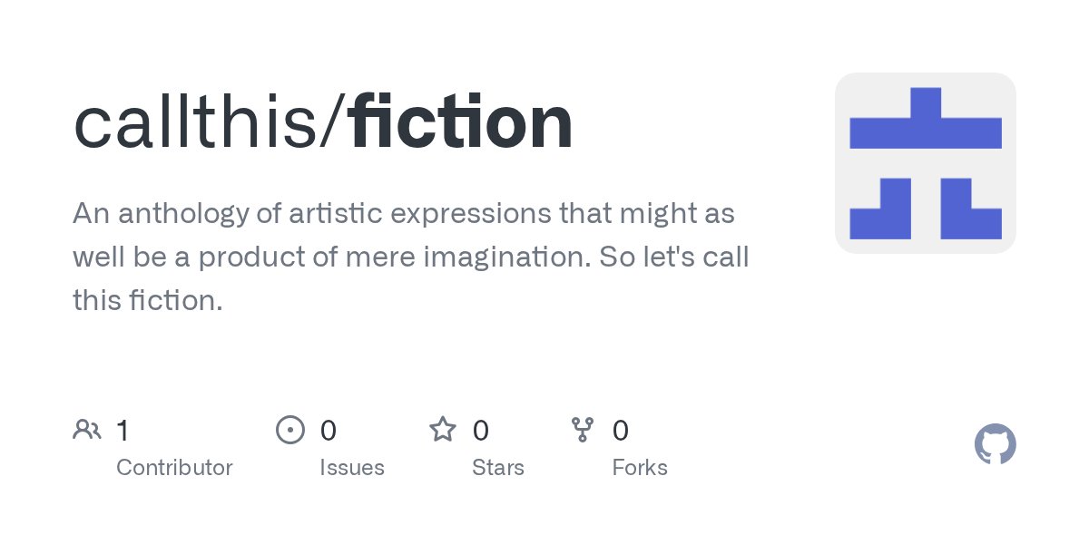 psyedOut's tweet card. An anthology of artistic expressions that might as well be a product of mere imagination. So let's call this fiction. - callthis/fiction