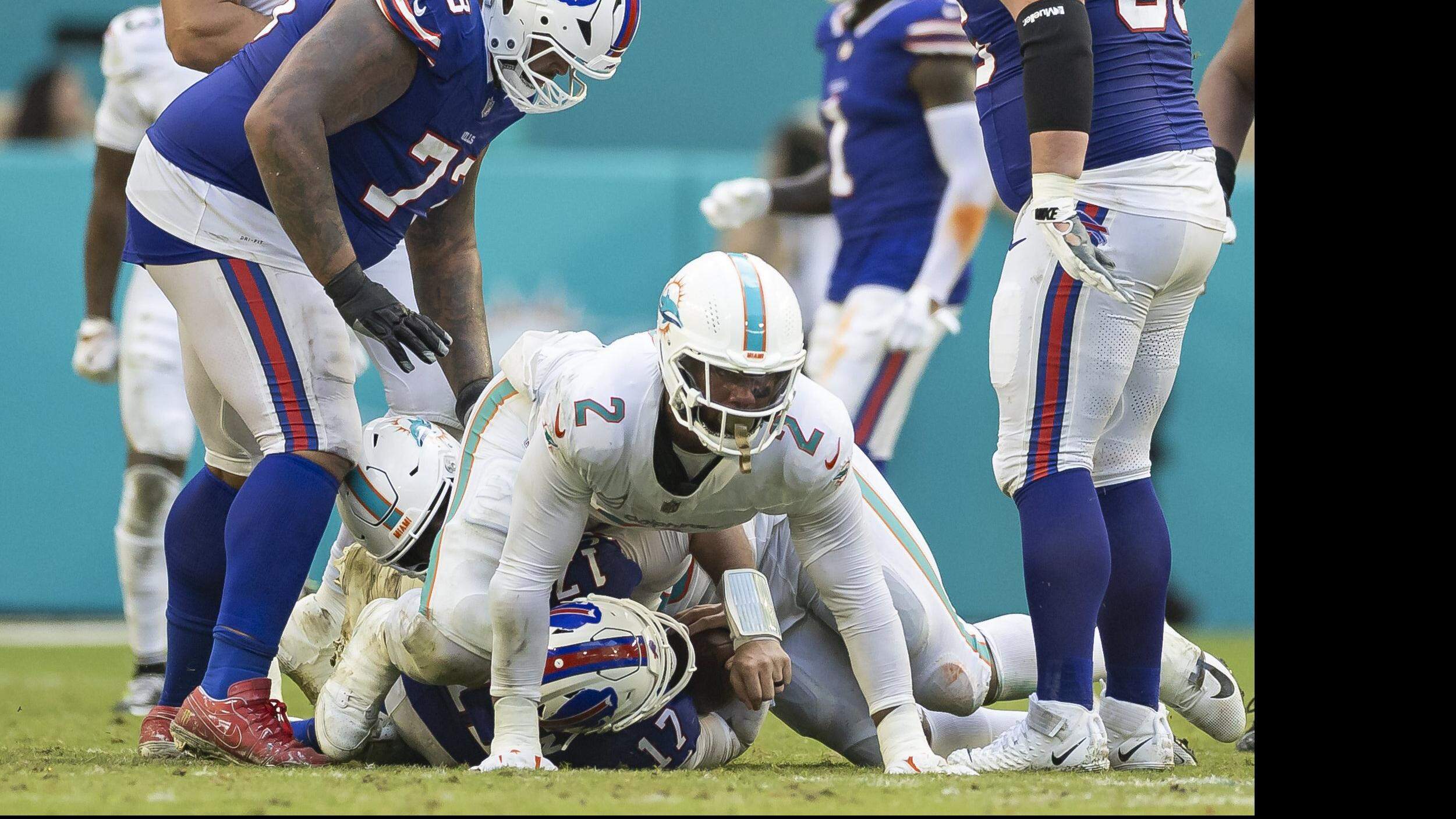 DavidJNeal's tweet card. The Miami Dolphins recorded more pressures against the reigning MVP than any previous opponent in 2025.