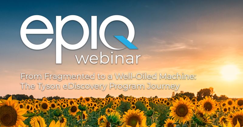 jpullmo's tweet card. Join us as we have a fireside chat with Tyson’s eDiscovery program director and learn how in 2 years they went from a fragmented program to having a long-term strategy.
