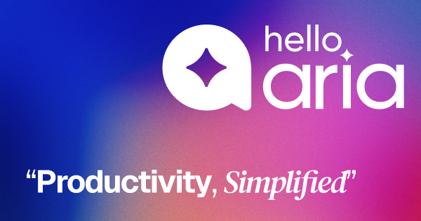 Helloaria_AI's tweet card. Access your productivity tools from anywhere - WhatsApp, Slack, web, email. Mobile app coming soon. Unified dashboard with AI-powered simplification.