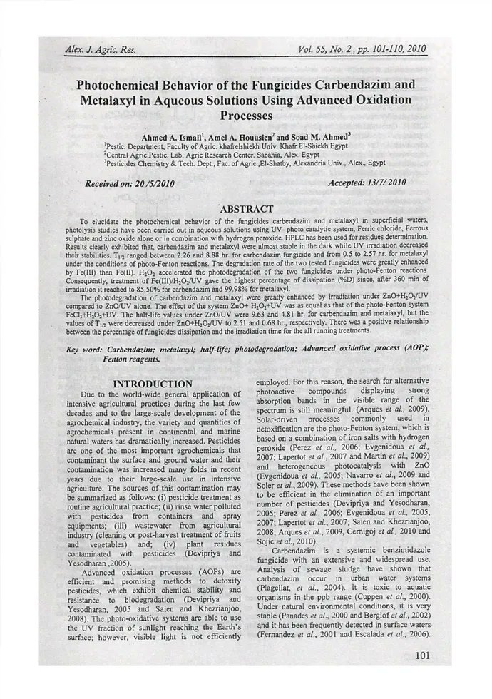EurekaMag's tweet card. To elucidate the photochemical behavior of the fungicides carbendazim and metalaxyl in superficial waters, photolysis studies have been carried out...