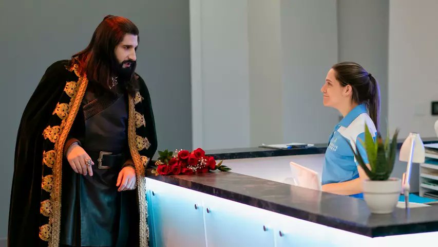 WowMachineRadio's tweet card. A forbidden artifact is used to help Nandor court a health club employee.