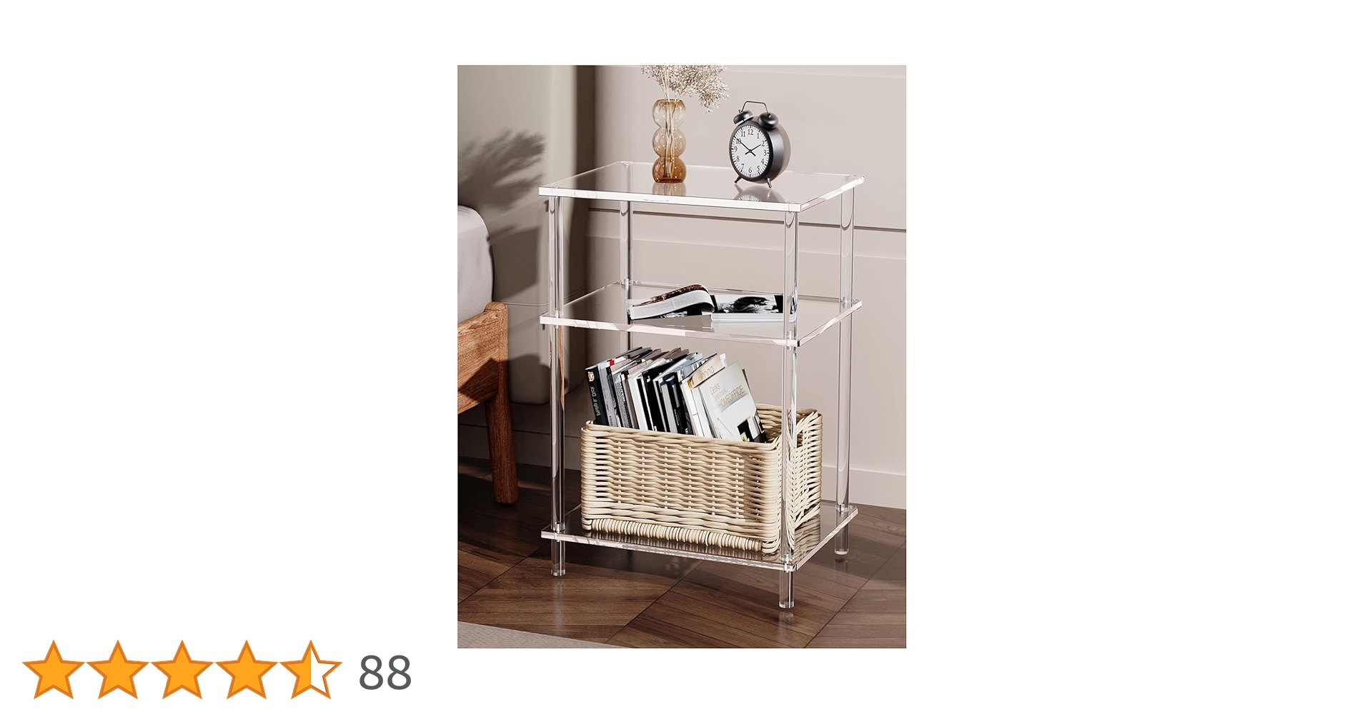 DealsinIND's tweet card. solaround Acrylic Side Table Clear 3-Tier End Table for Living Room, Office, Hallway, Bedroom Small Bedside Table