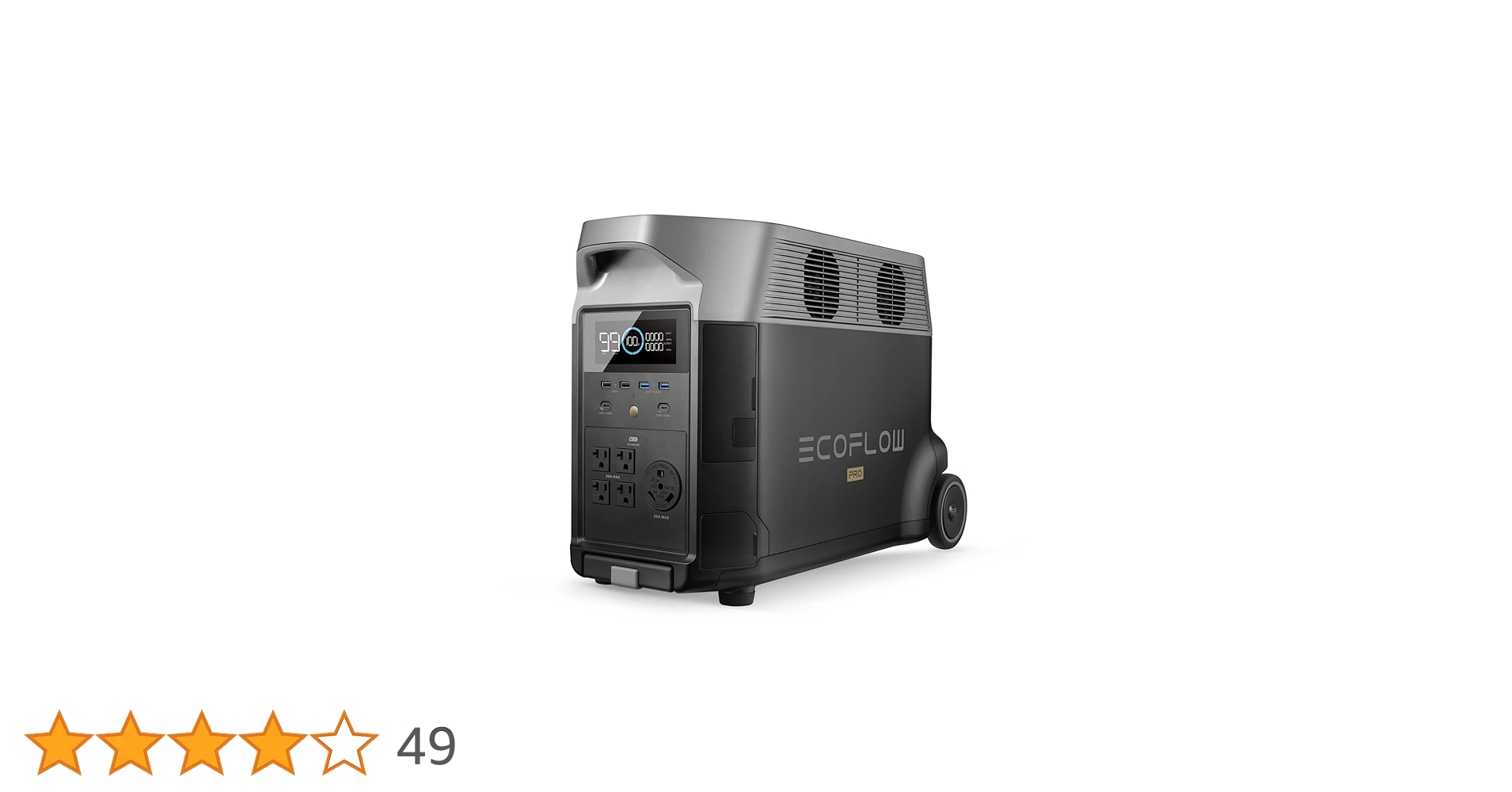 shouhinlab's tweet card. EcoFlow DELTA Pro (デルタプロ) ポータブル電源 3,600Wh 大容量 リン酸鉄リチウムイオン電池 7倍の長寿命 充放電サイクル3500回以上 X-Stream急速充電 3.1時間フル充電 出力3000W (サージ6000W) X-Boost機能 パススルー機能 アプリ遠隔操作可能 省エネ キャンプ家庭用蓄電池 純正弦波 高耐久/防災/非常用電源/電気代節約