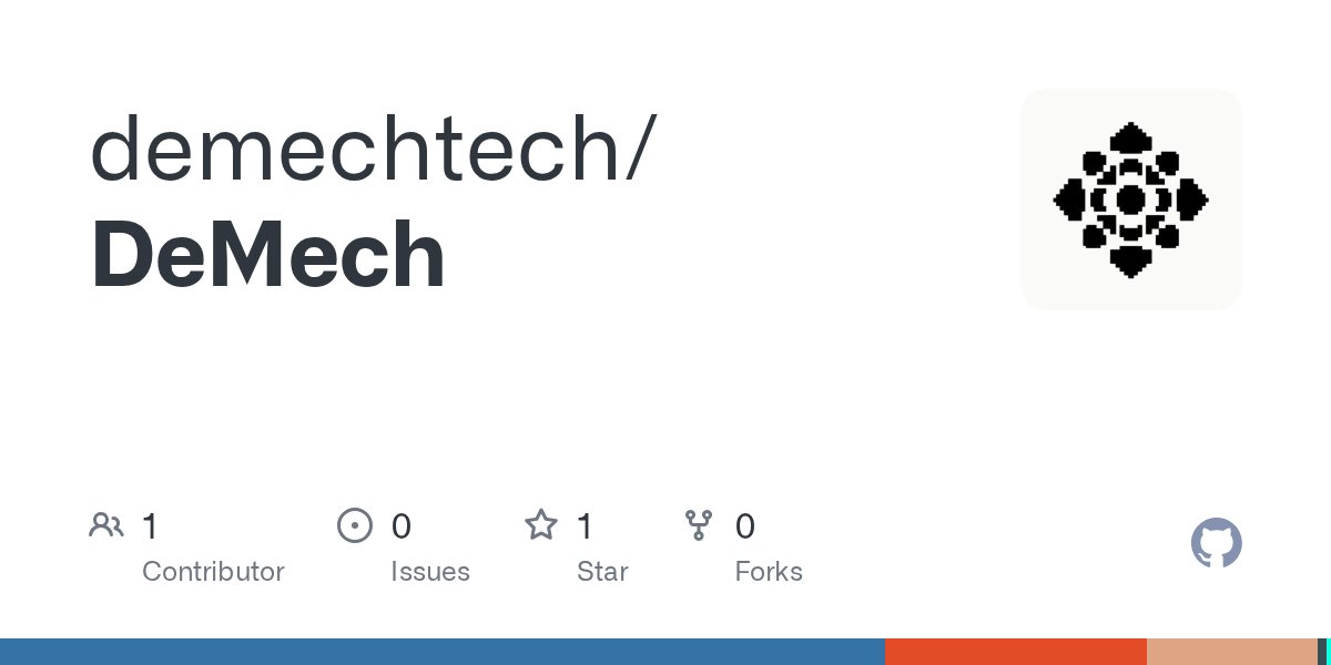 demechtech's tweet card. Contribute to demechtech/DeMech development by creating an account on GitHub.