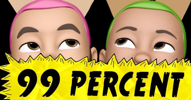 its99Percent's tweet card. Choose your preferred music service