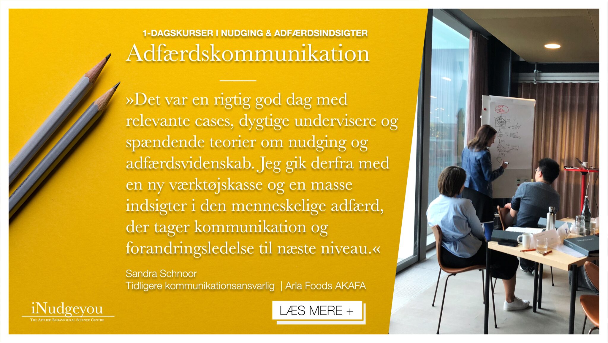 iNudgeyou_com's tweet card. Dette kursus er til dig, der ønsker at tilegne dig de mest fundamentale indsigter og værktøjer fra nudging, så din kommunikationsindsats flytter langt mere end ord. 