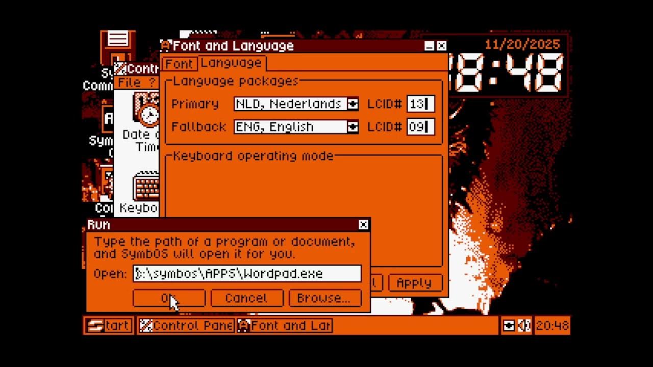 FF14_hando's tweet card. SymbOS with multilanguage support