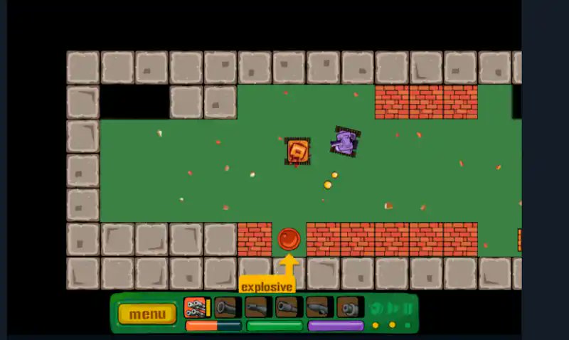 __sseal's tweet card. ​an action-packed top-down shooter where you control a customizable battle tank on a mission to dominate enemy territory. Blast through enemy units, destroy walls, and collect coins to upgrade your...