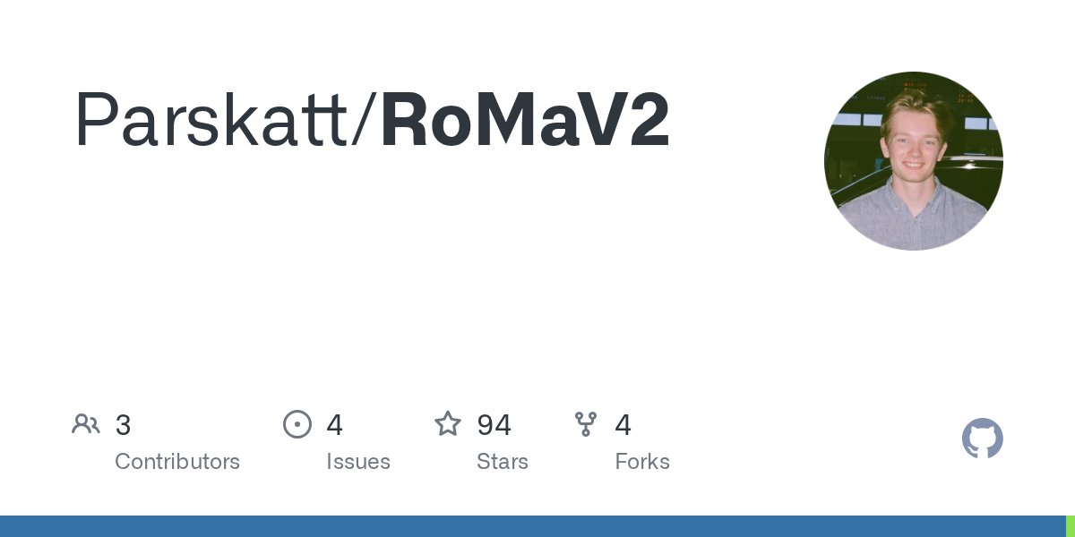 Parskatt's tweet card. Contribute to Parskatt/RoMaV2 development by creating an account on GitHub.