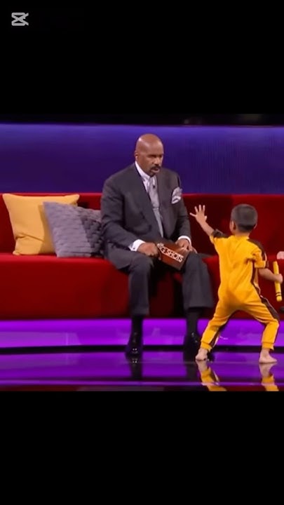 Hammergrok's tweet card. Little Bruce Lee shocks Mr Harvey #youtubeshorts #steveharvey